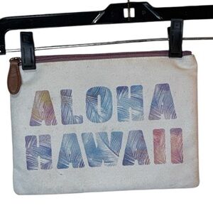 **Aloha Hawaii Bag Cosmetic Make-up Multicolor Pouch Zip Closure